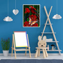 5D Full Round Drill Drawing Picture Parrot Rose Diamond Painting Room Decoration