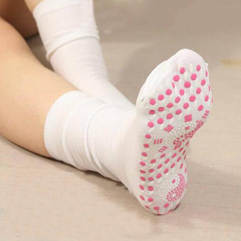 1 Pair Unisex Self-Heating Tourmaline Therapy Socks Winter Warm Massager Sock