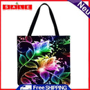 Bright Flower Printed Shopping Bag, Casual, Large Capacity, Handtas