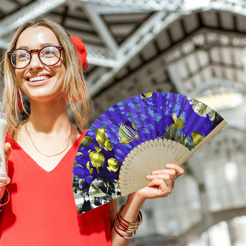Small Yellow Croaker Oil Paint Folding Fan By Numbers DIY Digital Oil Painting