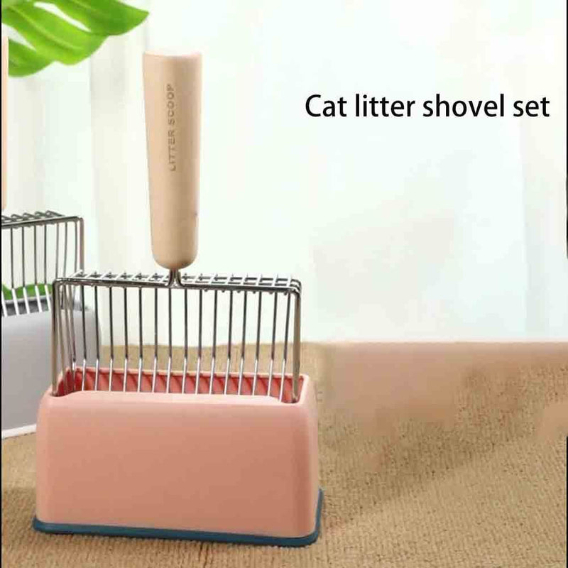 Cat Litter Shovel Base Pet Toilet Cleaning Poop Scooper Tool (Pink Base) Newly