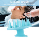 Silicone Shower Hair Wash Comb Brush Head Scalp Massage Brush (Light Blue) Newly