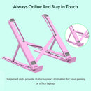 Foldable Laptop PC Stand Notebook Adjustable Riser Cooling Bracket (Pink) Newly