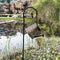 LED Solar Watering Can Lamp Garden Shower Art Metal Iron Kettle Light (D)