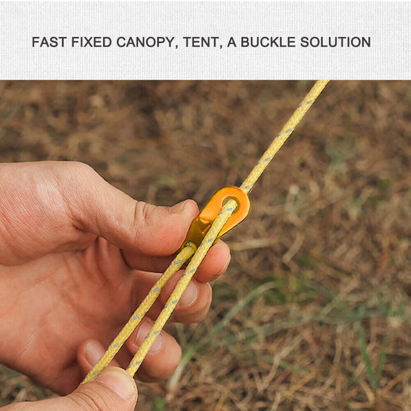 20pcs Camping Tent Cord Rope Fastener Aluminum Hanger Tensioners Fastener Kit