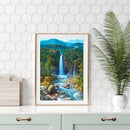 DIY Full Round Diamond Painting Waterfall Wall Picture Rhinestone Mosaic Ki