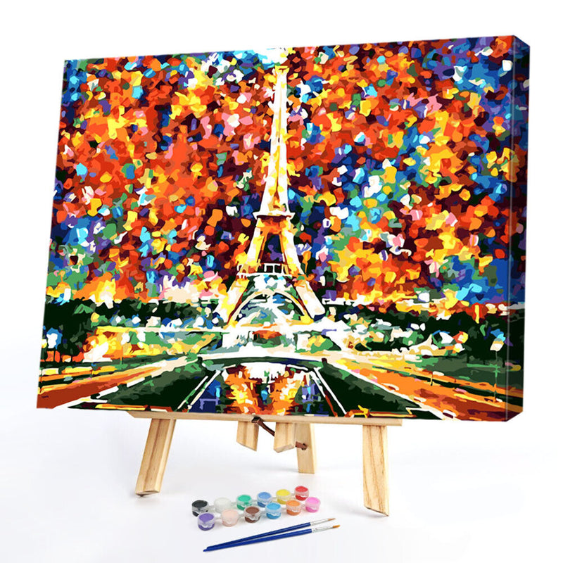 Paint By Numbers Dazzling Eiffel DIY Digital Oil Painting Modern Wall Room Art