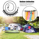 Portable Travel Clothesline with 12 Clips Stretchy Camping Laundry Drying R