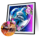 Dolphin Full Round Drill Diamond Painting Drawing Rose Mosaic Home Decor Kit