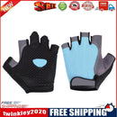 Cycling Non-Slip Half Finger Gloves Breathable Sport Glove (Light Blue L)