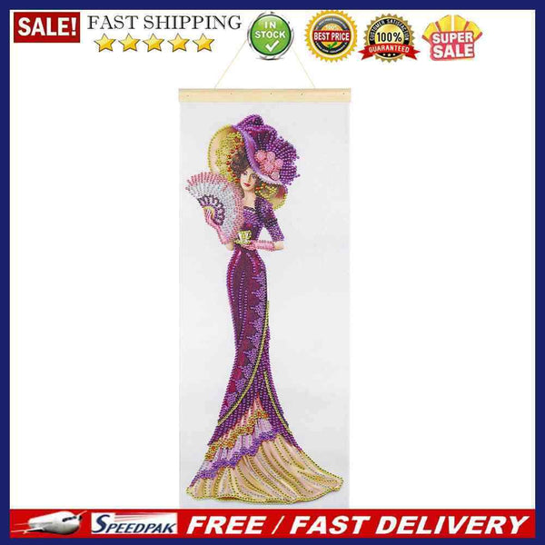 5D Hanging Diamond Painting DIY Noble Lady Partial Special Shape Drill Mosaic