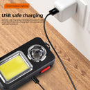 LED Flashlight USB Rechargeable Solar Charging Portable Camping Torch Outputs