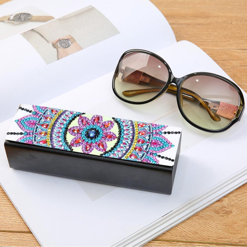 DIY Diamond Painting Leather Eyeglasses Storage Box Case Sunglasses Holder Newly