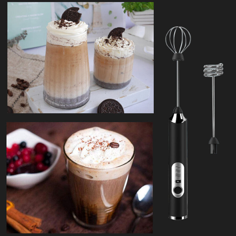 Automatic Milk Coffee Whisk Mixer Electric Egg Beater Kitchen Tool (Black) Newly