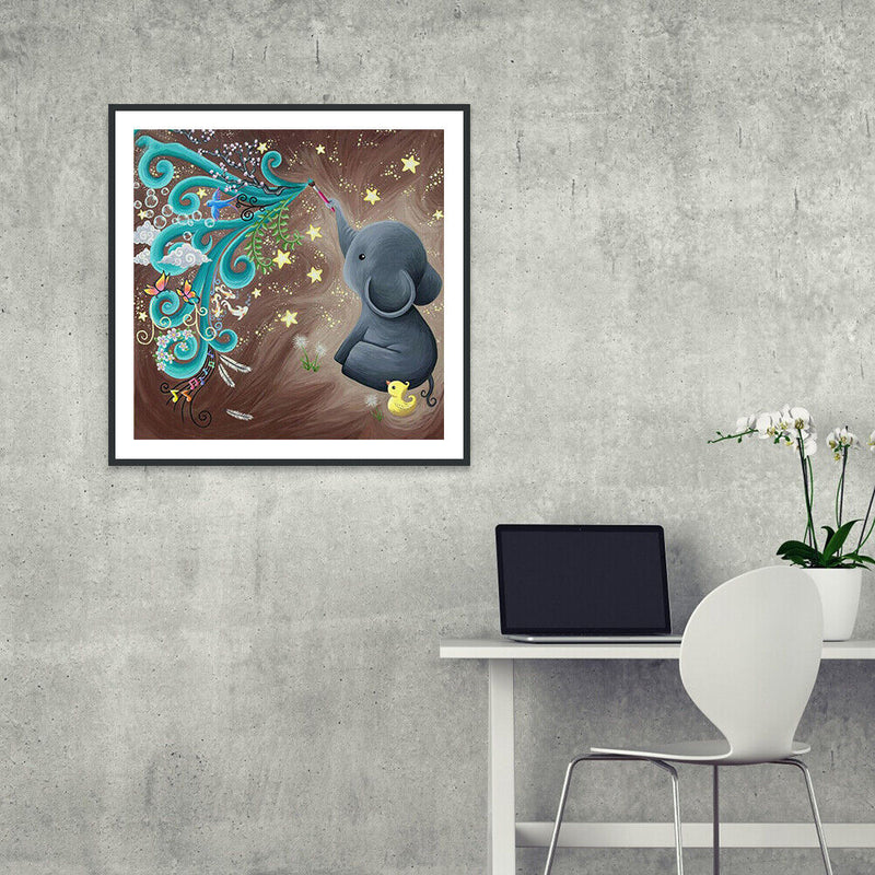 5D DIY Full Drill Diamond Painting Elephant Embroidery Mosaic Kit Bedroom Decor