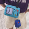 Fashion Women Mini Shoulder Bag Canvas Cartoon Robot Crossbody Bags Purse