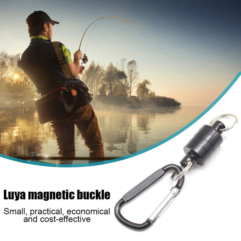 Magnetic Buckle Portable Carabiner Lure Magnet Hanging Clasp Holder (Black)