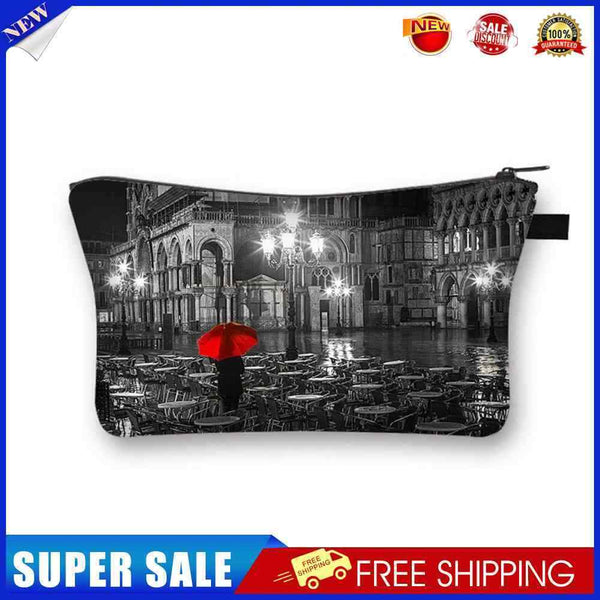 Buildings Printed Hand Hold Travel Storage Cosmetic Bag Toiletry Bag 4-1