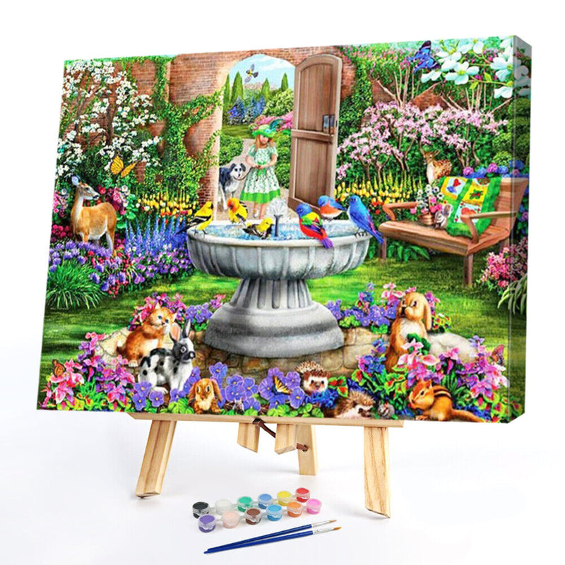 Garden Animals Oil Paint By Numbers Kit DIY Decoration Gift Wall Picture Craf