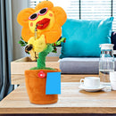 Simulation Sunflower Dancing Saxophone Musical Plush Toys (Orange Fillet) Newly