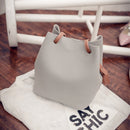 Women PU Leather Messenger Satchel Crossbody Shoulder Bag Handbag Gray