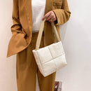 Female Quilted Padded Armpit Bag Lattice Pattern Tote Winter Casual Shoulder Bag