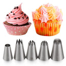 5Pcs Large Icing Piping Nozzle Russian Pastry Tips Baking Mold Cake Decor Set~