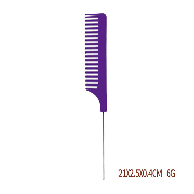 10pcs Ultra Thin Anti Static Flat Head Brush Stainless Steel Comb Styling Too