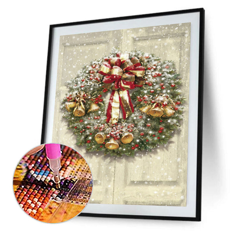 #A 5D DIY Diamond Drawing Kits Full Round Drill Garland Christmas Door Wall Deco