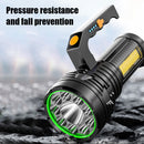 Handheld LED + COB Flashlight USB Rechargeable Outdoor Patrol Sidesli