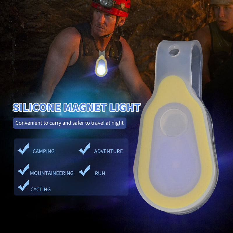 Portable Solar LED Magnetic Strap Light Running Safety Clip Lamp (Yellow)