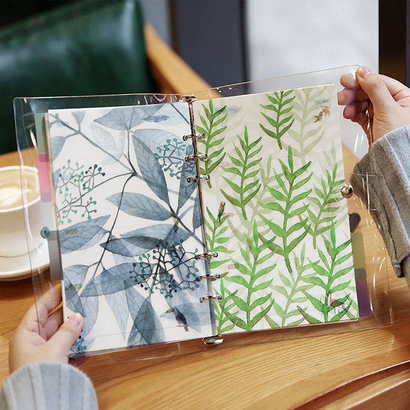 Transparent Loose Leaf Index Divider A5 A6 Paper with 6 Insert Pages Page Marker