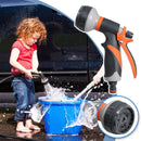 Garden Lawn Hose Nozzle Head Water Sprayer Red - 8 SPRAY PATTERNS~