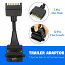 Trailer Adaptor 7 Pin Female Socket to 12 Pin Flat Male Plug Caravan Connector