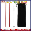 4pcs Reusable Drinking Straws Brush Set Drinks Supplies (Red Straight)