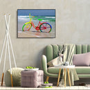 5D DIY Full Drill Round Shape Seaside Color Bike Rhinestone Diamond Drawing Kit