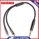 6.35mm Male to 2RCA Female Cable RCA to 1/4 inch Adapter Cord Line for Studio