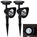 2pcs 3LED Solar Power Outdoor Landscape Headlights Lawn Way Garden Lights