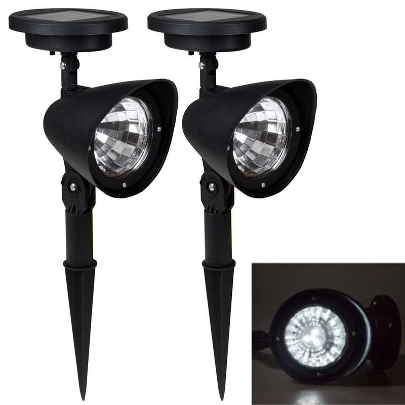 2pcs 3LED Solar Power Outdoor Landscape Headlights Lawn Way Garden Lights