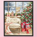 Full Embroidery Christmas Tree Present 11CT Printed Cross Stitch Cotton Decor