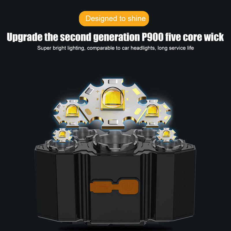 LED Headlamp Waterproof 4 Modes 350LM Outdoor Camping Working Lighting Head