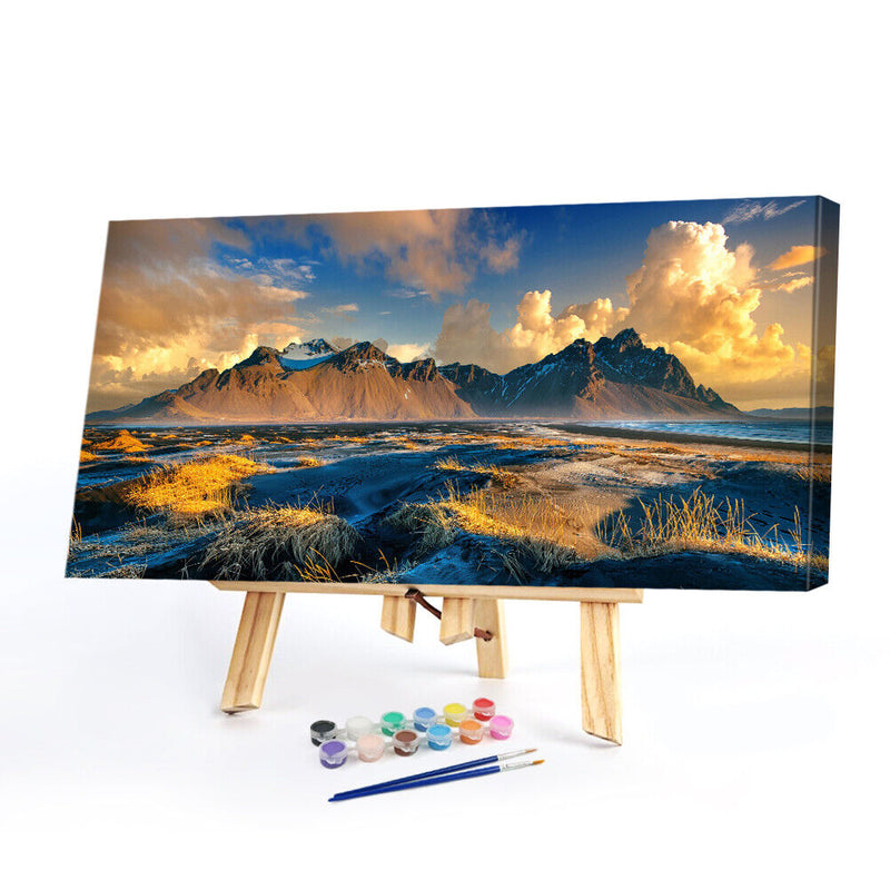 DIY Paint By Number Kit Frameless Mountain Landscape Handpainted Wall Penda