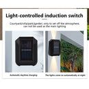 6LED Solar Wall Lamp Outdoor Waterproof Up Down Garden Yard Light (Warm) Newly