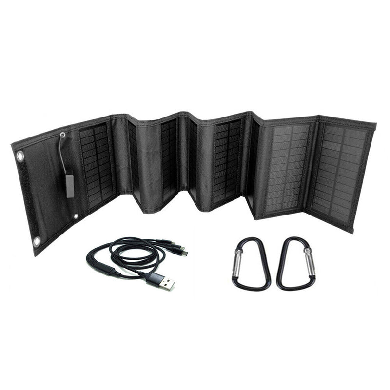 25W Foldable Solar Panel Charger Dual USB Output Phone Power Charging Devices