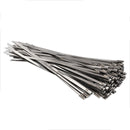 100PCS 4.6x200mm Stainless Steel Exhaust Wrap Coated Locking Cable Zip Ties