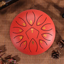 6 Inch 11-Note Tongue Drum with Drumsticks Hand Pan Ethereal Drums (Red) Newly
