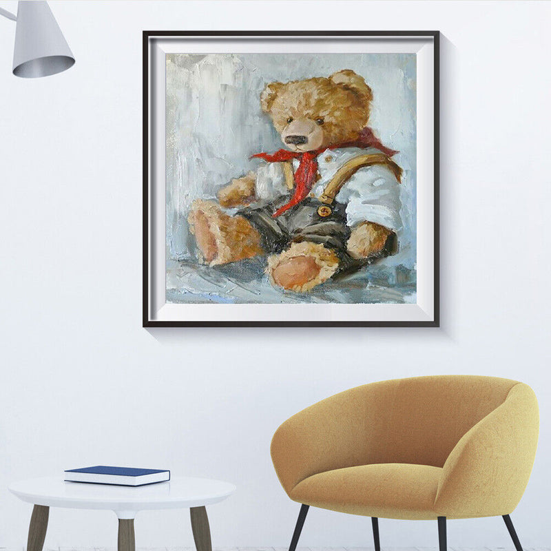 5D DIY Full Drill Round Shape Bear Rhinestone Diamond Drawing Home Decoration