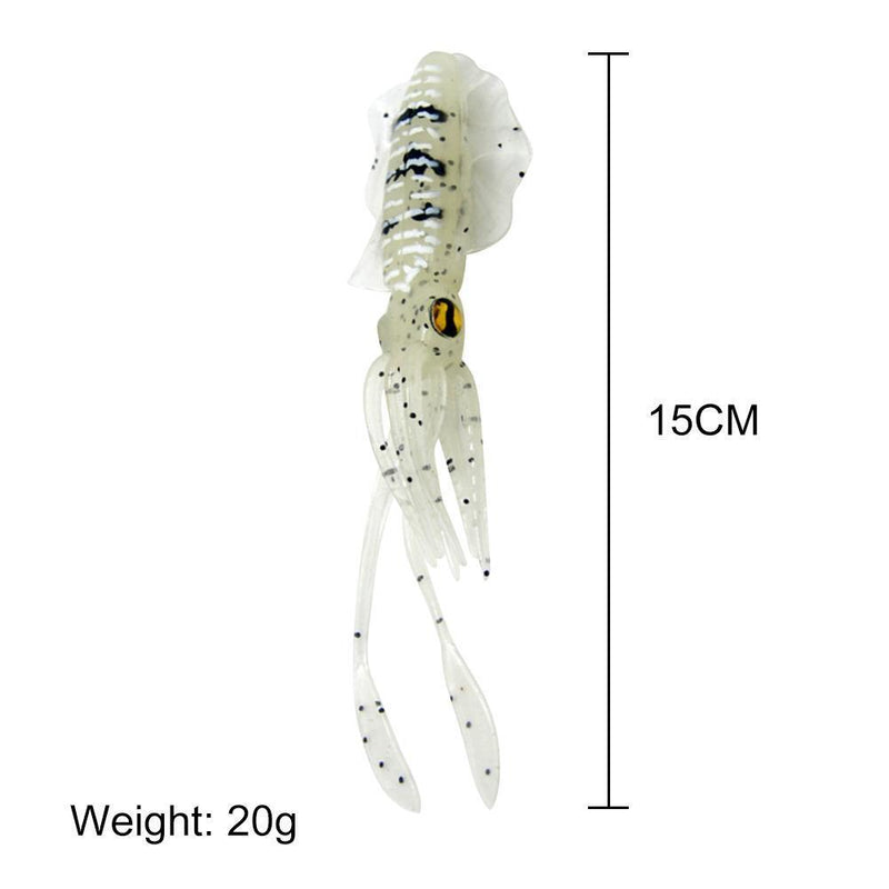 15.5cm 15g Bionic Squid Sea Fishing Lures Artificial Soft Bait (Luminous)
