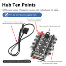Motherboard PWM Cooler Fan HUB Splitter PC Speed Controller Adapter (SATA)