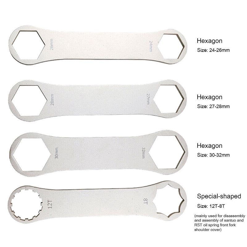 Stainless Steel Mountain Bike Front Fork Axle Wrench Bicycle Repair Tool Kits